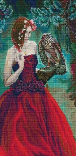 (image for) Girl With Hawk Counted Cross Stitch Kit